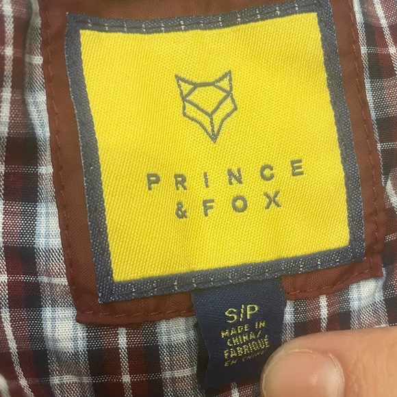 Prince + Fox maroon red athletic windbreaker jacket / S / Excellent condition - Picture 10 of 11